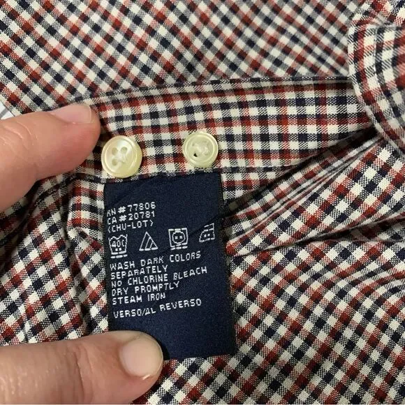 TOMMY HILFIGER Vintage Plaid Men's Long Sleeve Button Down Shirt L #817 - Picture 5 of 8